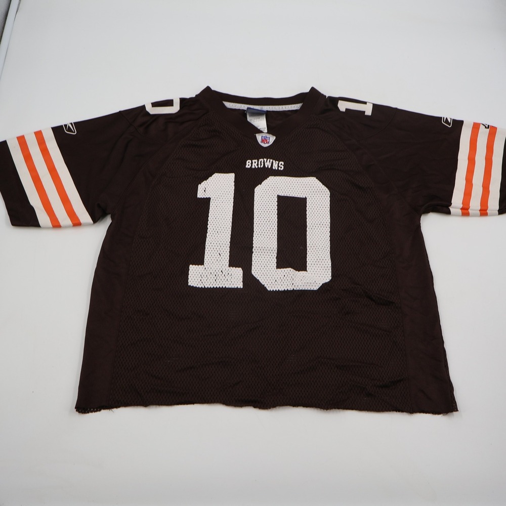 Reebok Cleveland Browns Jersey Youth XL Brown Brady Quinn 10 Cutoff Cropped NFL
